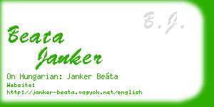 beata janker business card